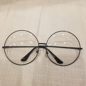 Fake Nerdy Black Round Glasses